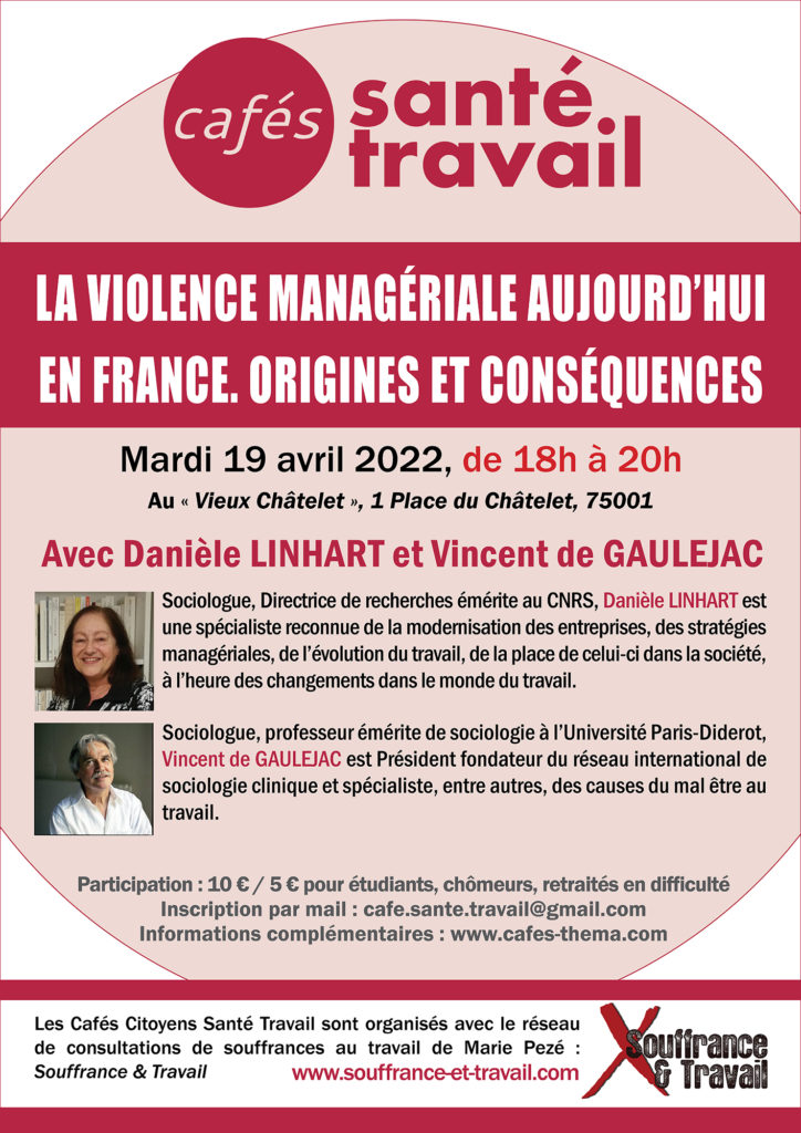 La violence managériale aujourd'hui en France - Café Santé Travail