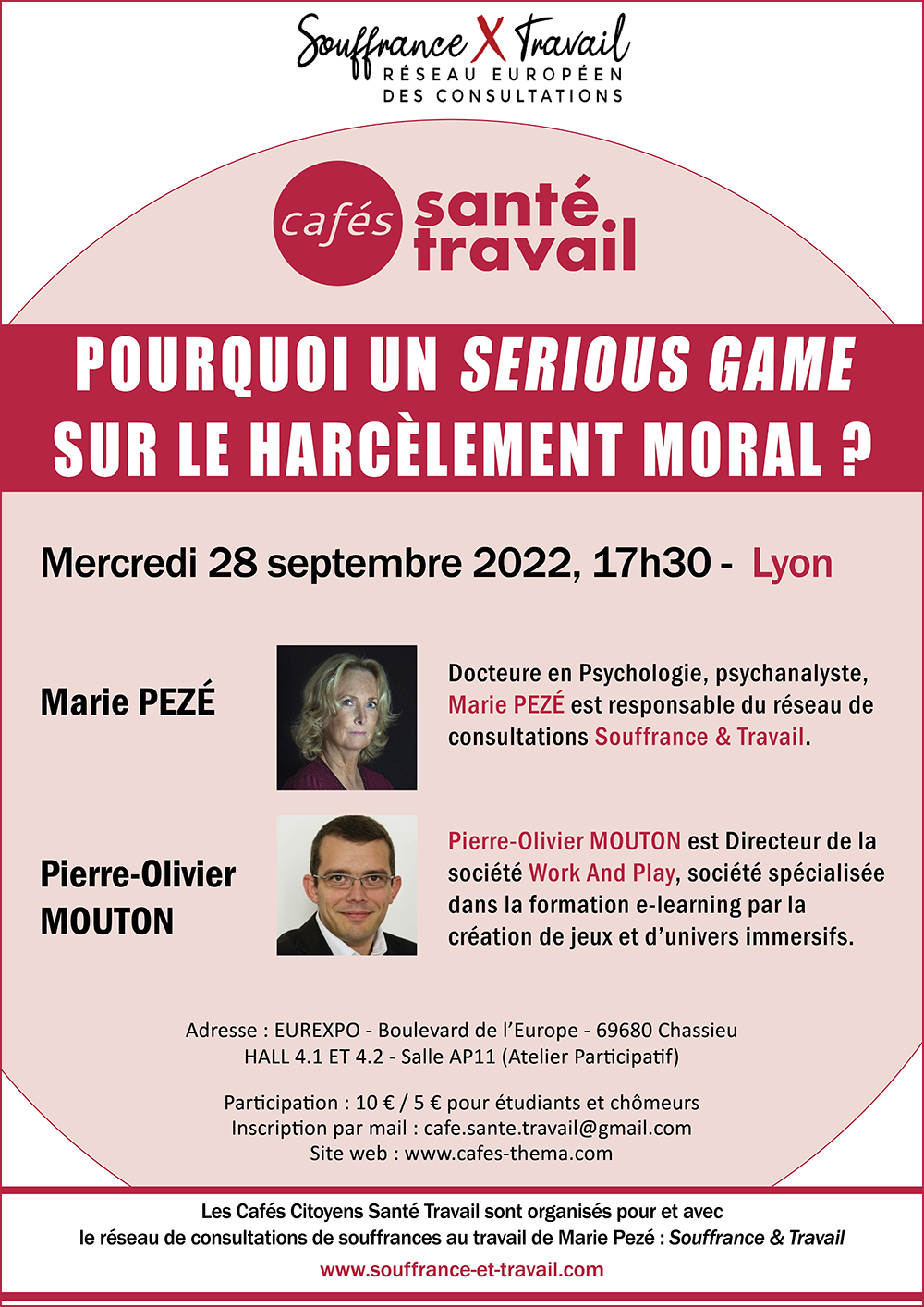 Affiche Café Santé Travail Serious game Harcèlement moral