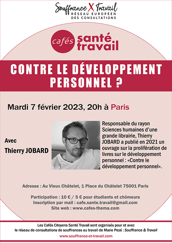 Café Santé Travail : Contre lde développement personnel ? - Avec Thierry JOBARD