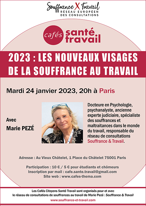 2023 : les nouveaux visages de la souffrance au travail - Marie Pezé - Café Santé Travail