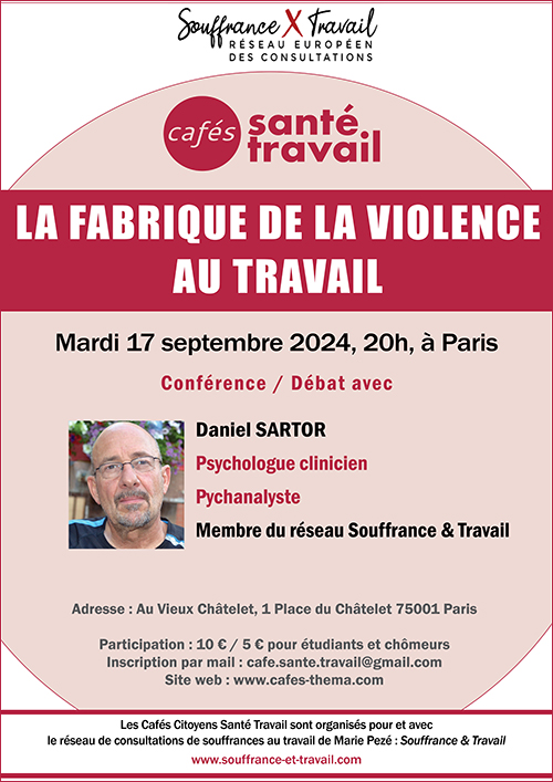 Affiche Café Santé Travail : la fabrique de la violence au travail