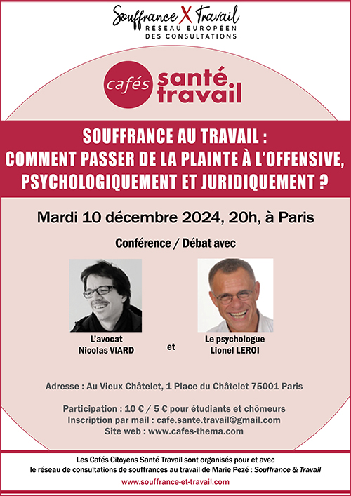 Comment passer de la plainte à l’offensive psychologiquement et juridiquement ?