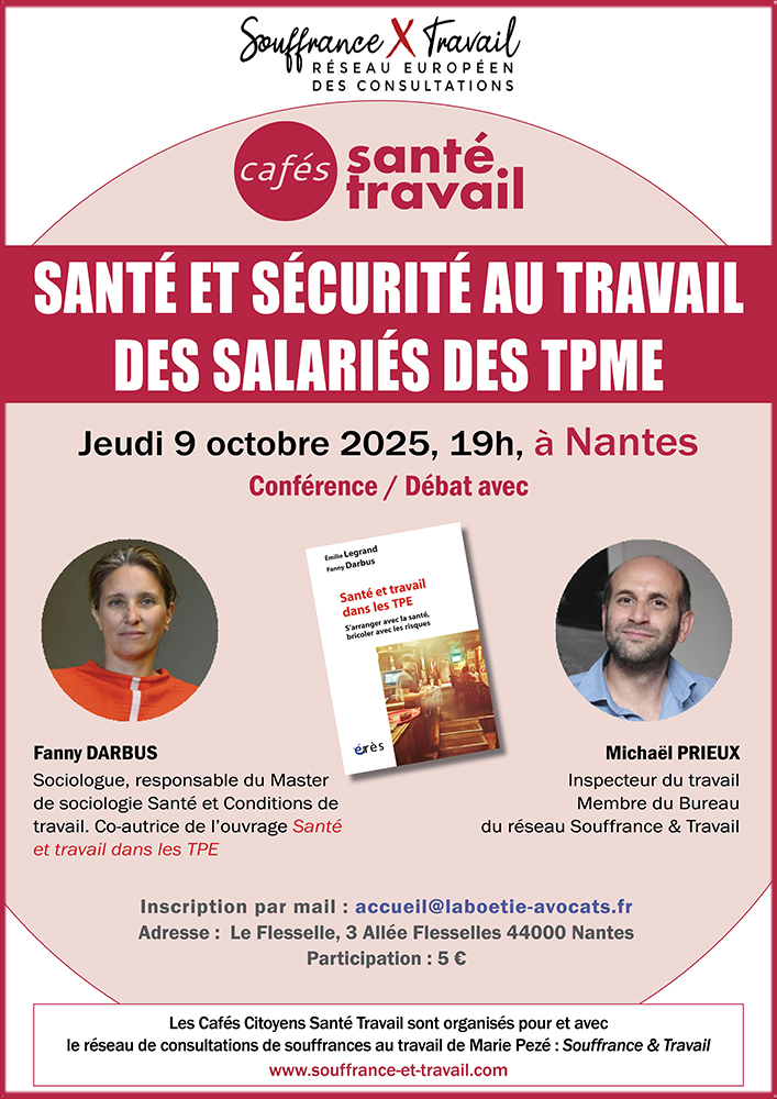 Affiche Café Santé Travail Nantes sur la sécurité et la santé dans les TPME Affiche Café Santé Travail Nantes sur la sécurité et la santé dans les TPME